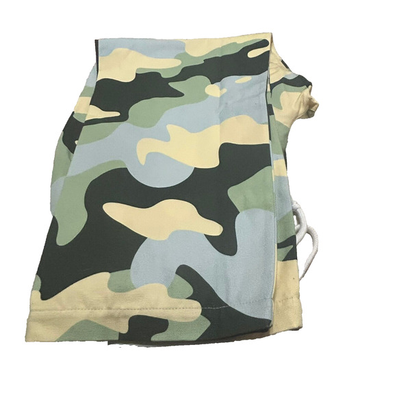 Flan Labs Roquefort Wide Leg Pants Mens XS-S Green Camo Canvas Drawstring - Picture 9 of 10